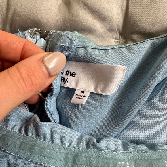 Blue off the shoulder mini dress - Picture 6 of 7